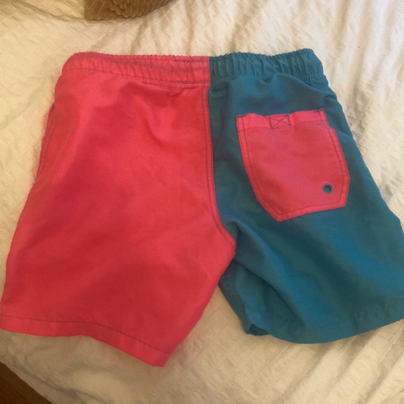 Surf Society color block pink and turquoise swimming trunks in size Small - Picture 3 of 3